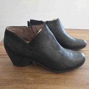 Dansko Raina Leather Ankle Booties Size 40 US 10-10.5 Black Arch Support